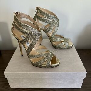 Brand new gold and silver Jimmy Choo heels